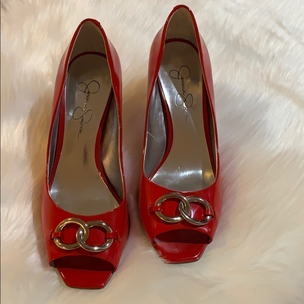 Jessica Simpson Red Patent Leather “rocky” 8B/38​​​​​​​​​​​​​​​​​​